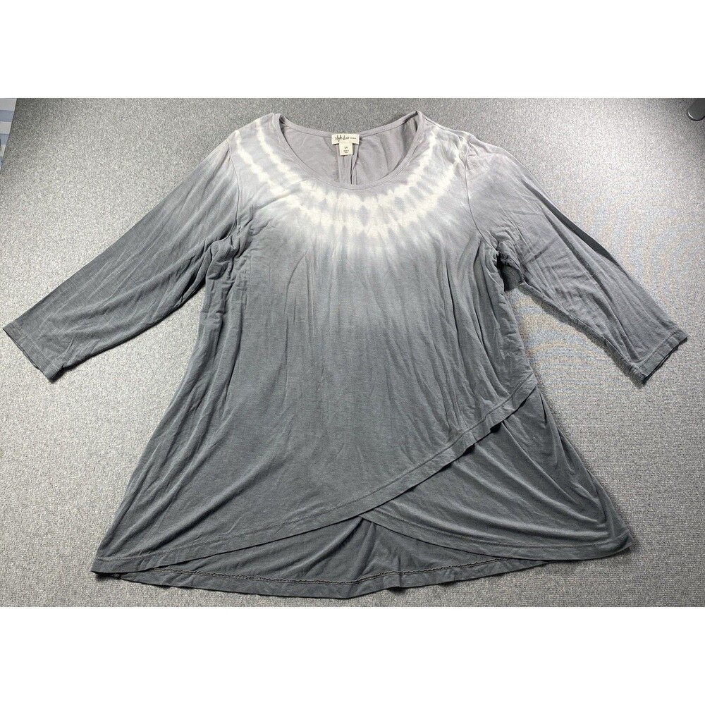 Style & Co Women Plus  Long Top 3/4 Sleeves Size 1X